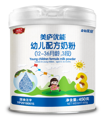 赢天堂优能幼儿配方奶粉450克-3段